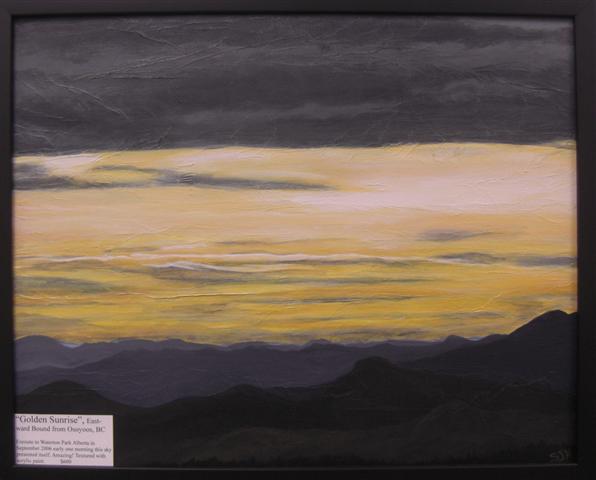 Largephoto of painting of Golden Sunrise as seen heading east from Osoyoos